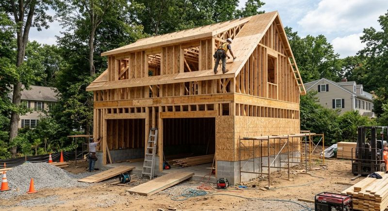 Two Story Garage Construction in South Houston, TX